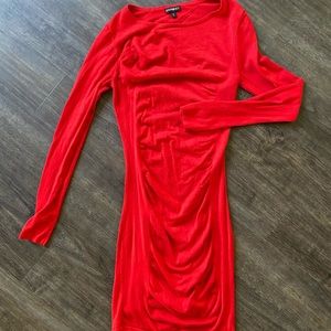 Express red long sleeve sweater mini dress